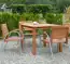Modernes Set 05, bestehend aus 1 Tisch 90x90 cm und 4 Gartenstühlen