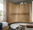 Moderner Drehtüren-Kleiderschrank Neras - mit praktischer Ecklösung Moderner Drehtüren-Kleiderschrank Neras mit praktischer Ecklösung