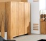 3-türiger Kleiderschrank aus geölter Buche in raumsparender Tiefe von 45 cm 3-türiger Kleiderschrank aus geölter Buche