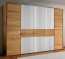 Kleiderschrank Bellavista, Kernbuchenholz, 5-Türer aus Einzelelementen Endloskleiderschrank Bellavista, massive Kernbuche und Weißglas, 5-Türer