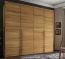 Kleiderschrank Moderna, Kernbuchenholz, 4-Türer aus Einzelelementen Endloskleiderschrank Moderna, massive Kernbuche und Weißglas, 4-Türer