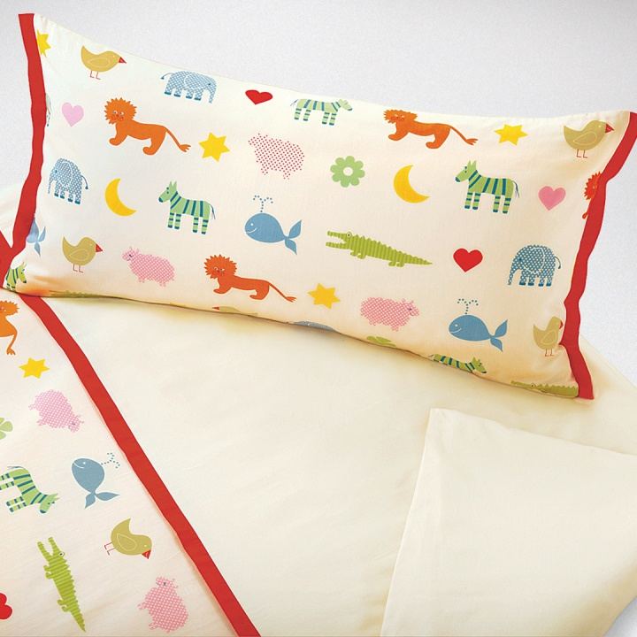 Fröhliche Kinder-Bettwäsche mit lustigen Tiermotiven Fröhliche Kinder-Bettwäsche mit lustigen Tiermotiven