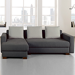 Schlafsofa Loop mit Recamiere links in Farbe anthrazit Loop mit Recamiere links in anthrazit