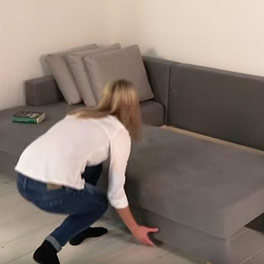 Mit wenigen Handgriffen zum Gästebett umgebaut So bauen Sie Schlafsofa Loop mit wenigen Handgriffen zum Gästebett um