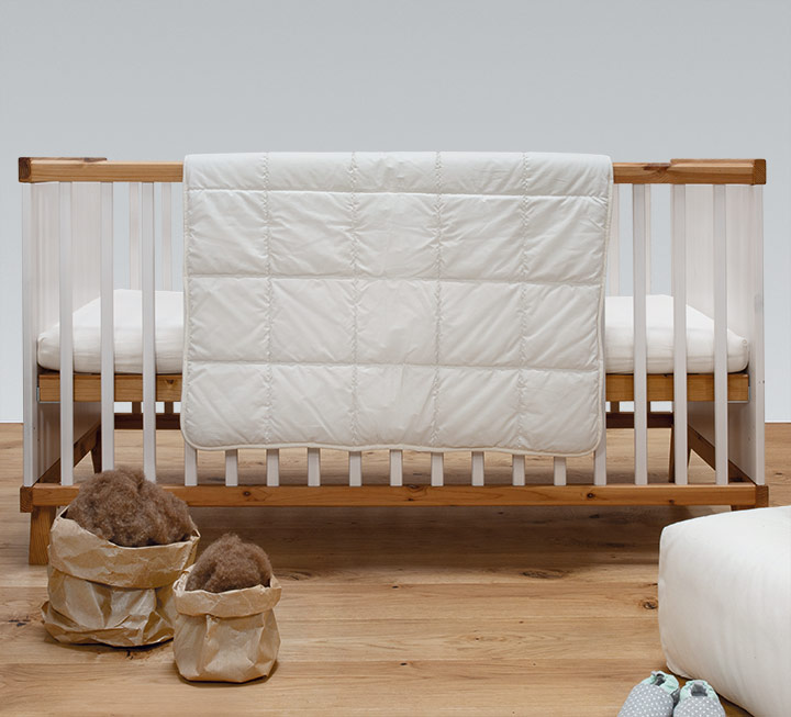 Babybettdecke Cammello mit Kamelflaumhaar Babybettdecke Cammello mit Kamelflaumhaar