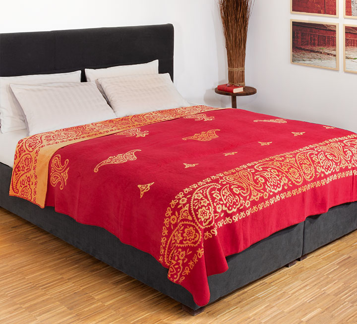 Tagesdecke Orientale, Biobaumwolle, auch für Doppelbetten + Boxspringbetten Tagesdecke Orientale, Biobaumwolle, auch für Doppelbetten + Boxspringbetten