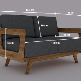Technische Darstellung - 2-Sitzer Sofa