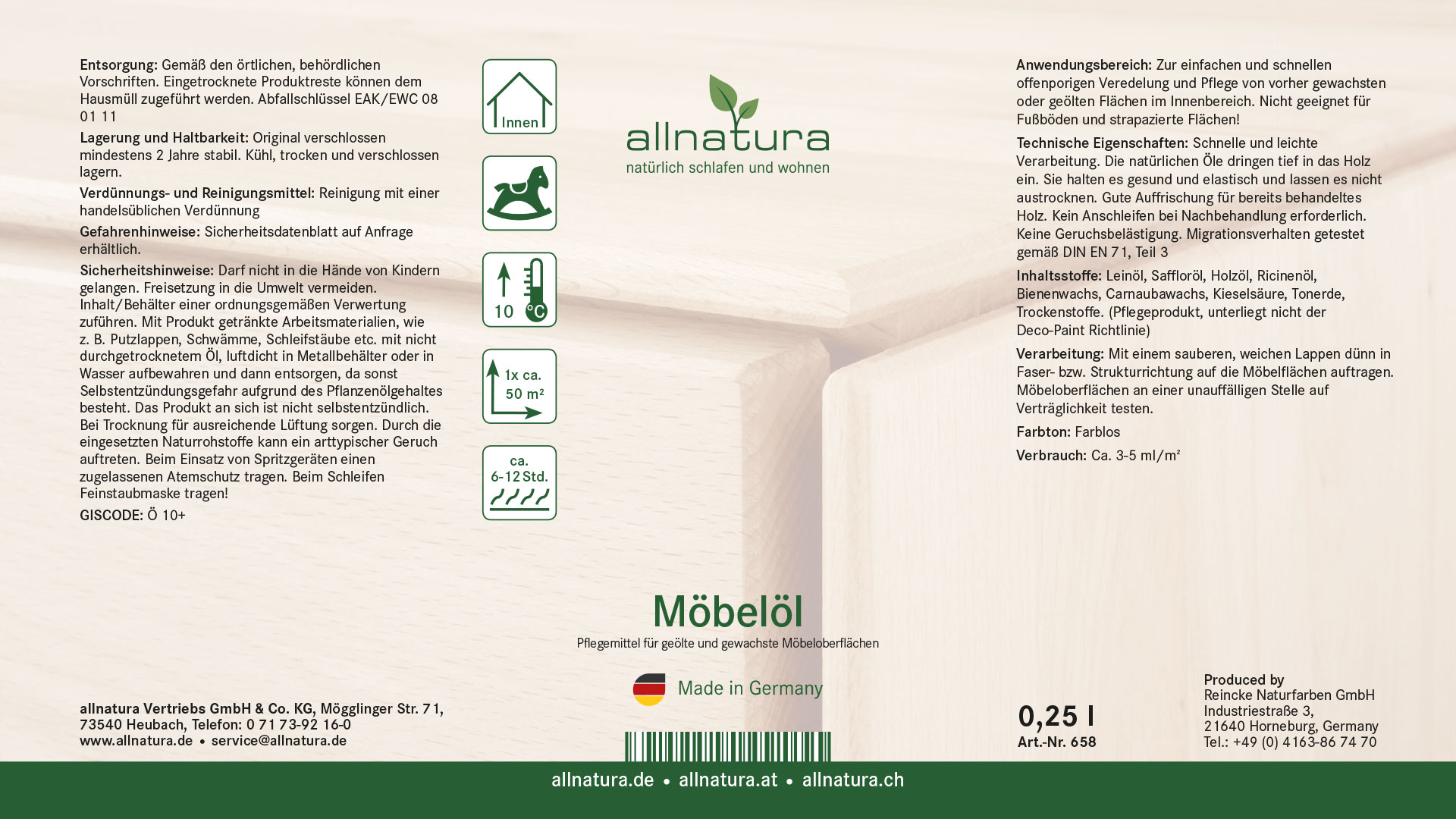 Möbelöl - natürlicher Schutz Ihrer Massivholzmöbel