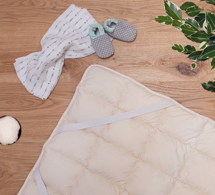 Waschbares Baby-Unterbett für das Gitterbett Waschbares Baby-Unterbett für das Gitterbett