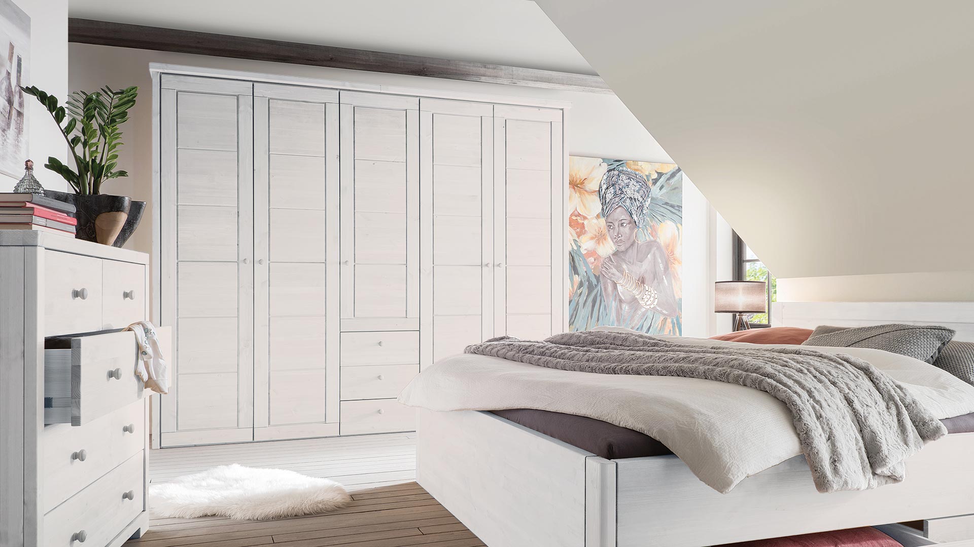 Massivholz Kleiderschrank "Mascella" - Kiefer