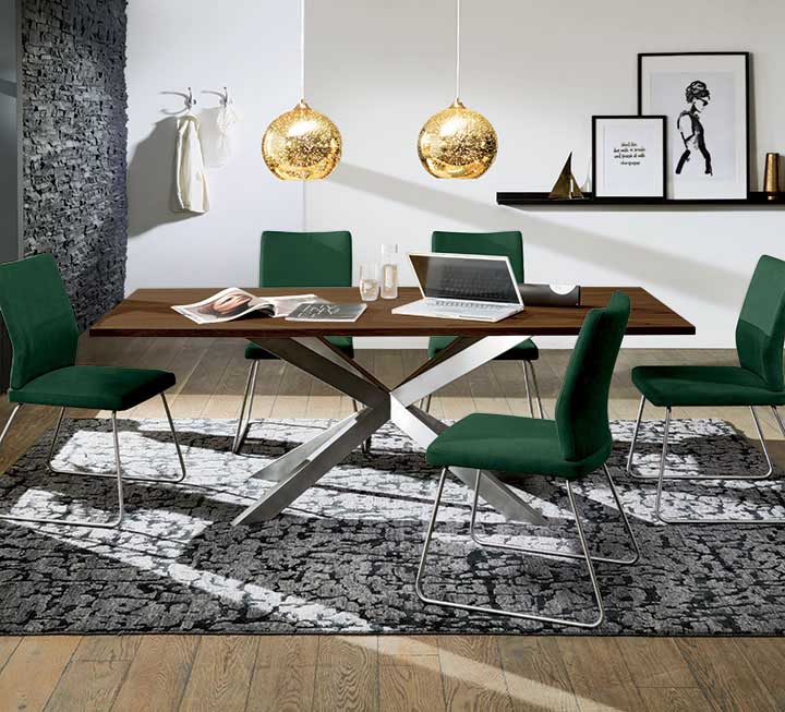 Tisch Aurana mit Edelstahl-Gestell Tisch Aurana mit Edelstahl-Gestell