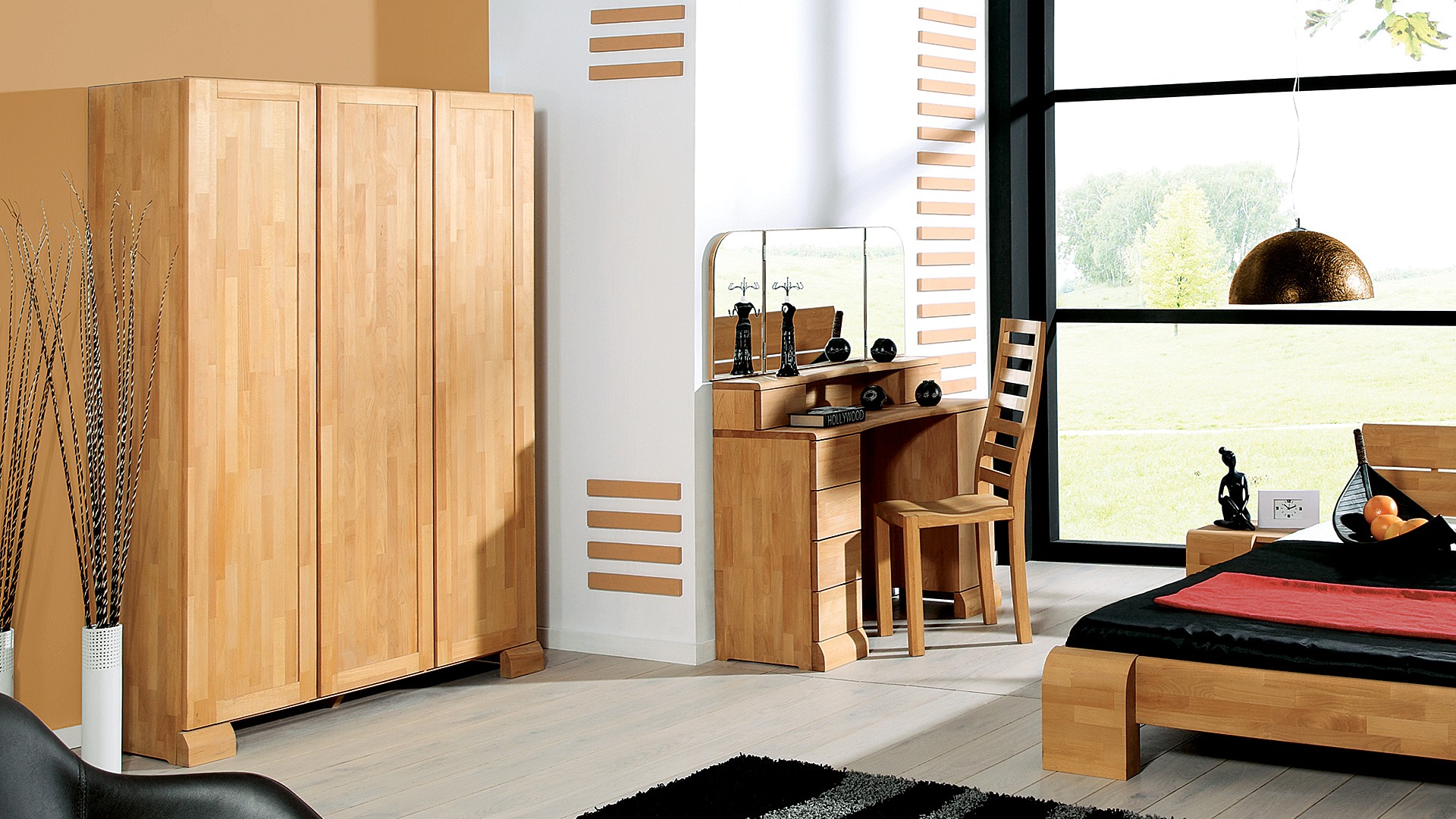 Massivholz Kleiderschrank "Arrondo" - Buche