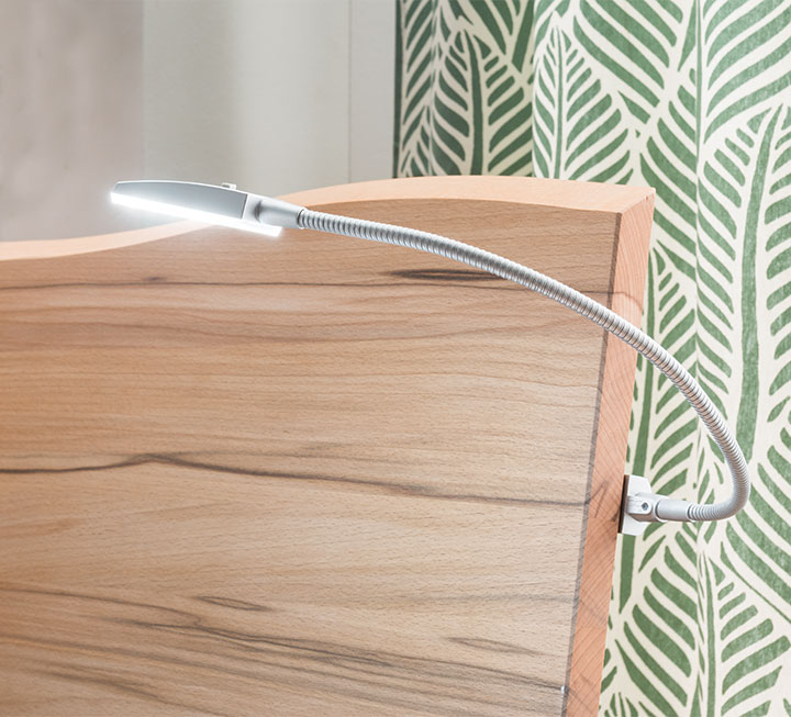 Flexible Leselampe am Bett-Kopfteil Flexible Leselampe am Bett-Kopfteil
