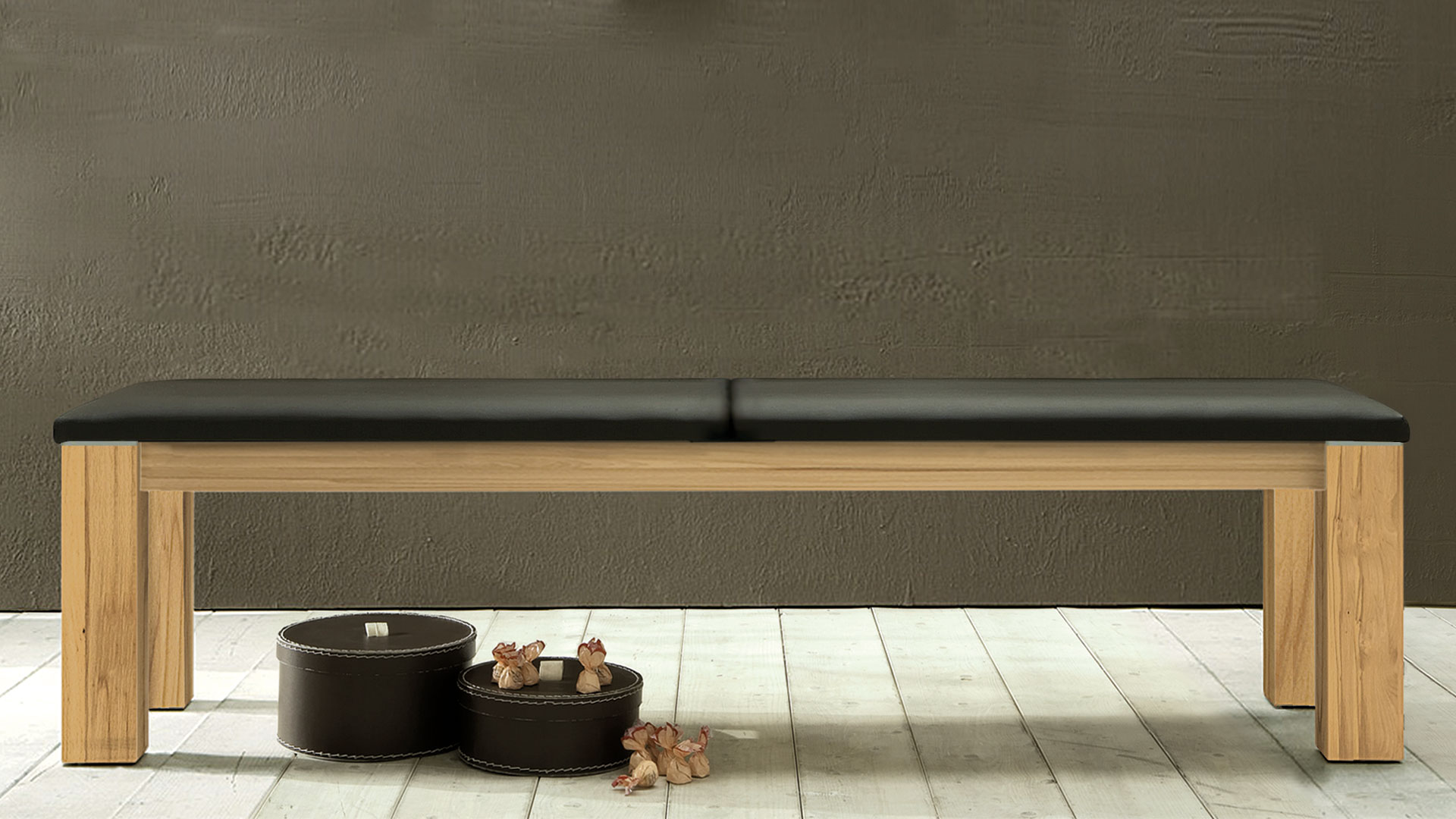 Sitzbank "Tavira" - Esszimmerbank mit eingearbeiteten Edelstahleinlagen