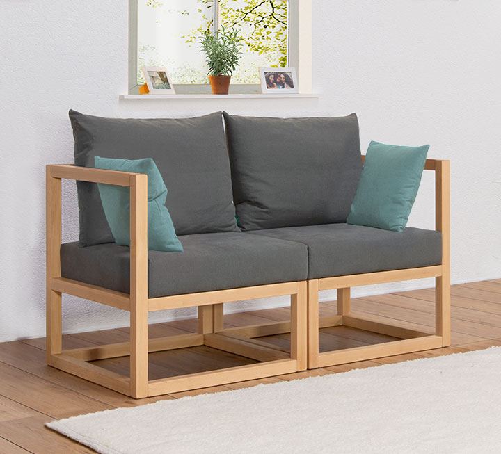 2-Sitzer in grau 2-Sitzer in grau