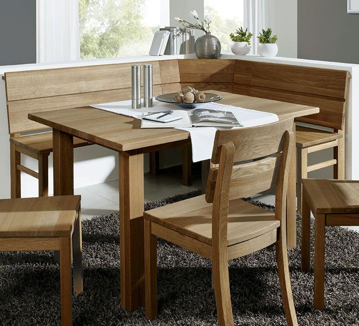 Tisch, Eckbank und Stuhl Comera in Wildeiche Tisch, Eckbank und Stuhl Comera in Wildeiche