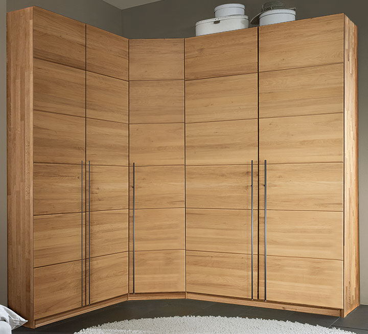 Endloskleiderschrank Moderna - Ecklösung, Kernbuche massiv Endloskleiderschrank Moderna - Ecklösung, Kernbuche massiv