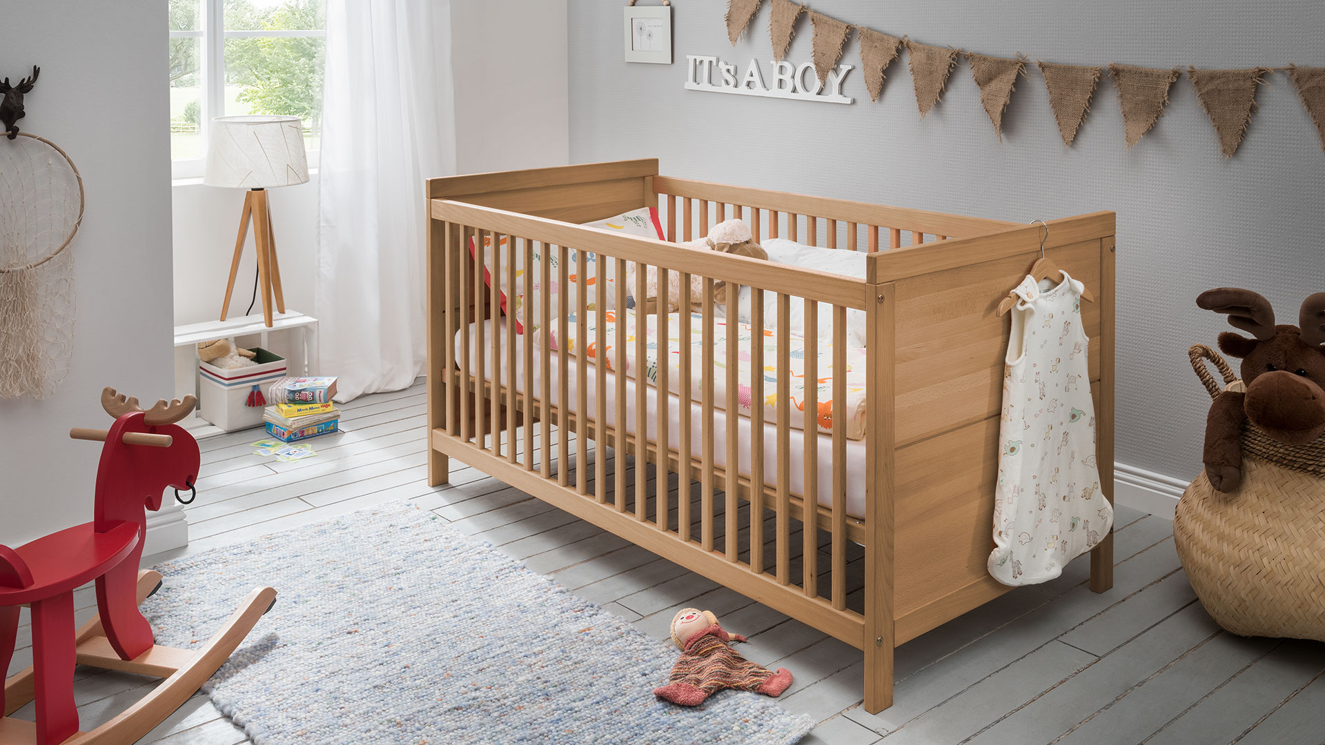 Babybett "Nenato" Aus massivem Buchenholz